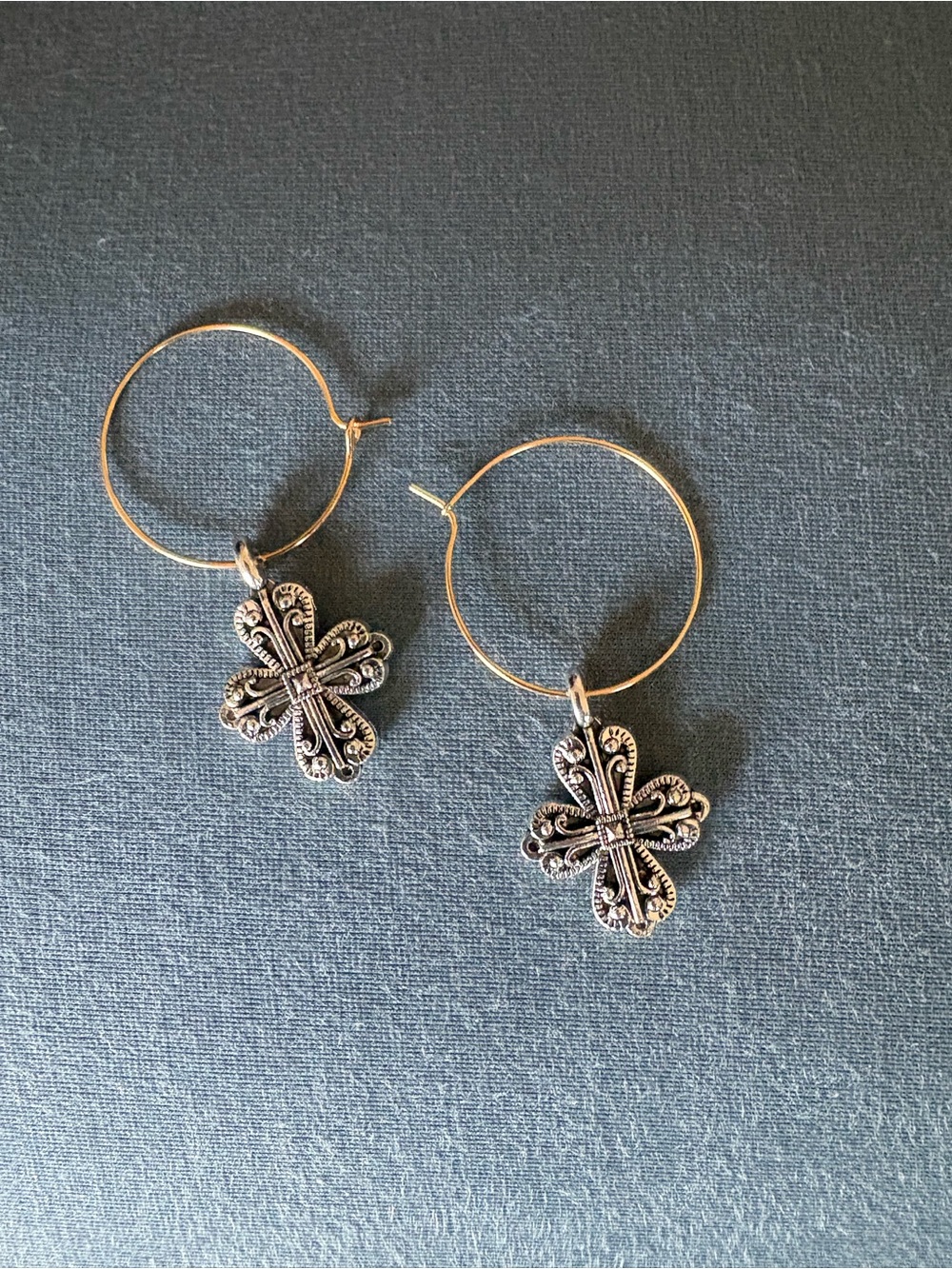 Elegant Cross Hoop Earrings - Dainty Women Jewelry